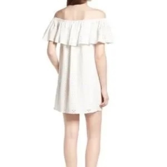 new WITH TAG BISHOP + YOUNG EYELET RUFFLE OFF THE SHOULDER DRESS - Picture 4 of 10